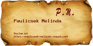 Paulicsek Melinda névjegykártya